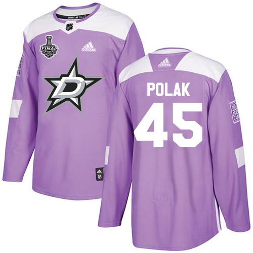 Adidas Men Dallas Stars #45 Roman Polak Purple Authentic Fights Cancer 2020 Stanley Cup Final Stitched NHL Jersey